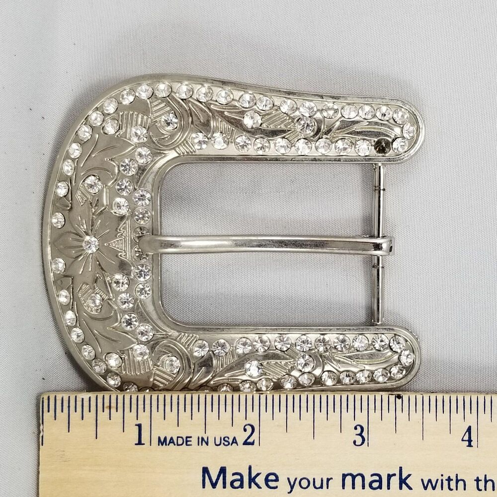 Large Western Buckle with Rhinestones – Fits 1.5" Belt - Picture 6 of 7